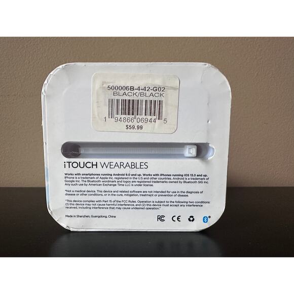 iTouch Air 3 44mm Black Case/ Black Strap Smartwatch New in Open Box - Picture 7 of 8